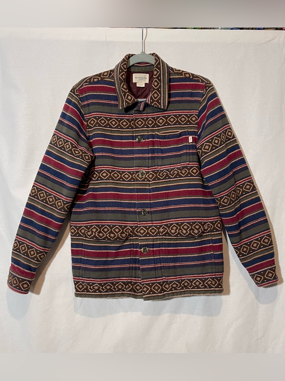 Obey Clothing Quilted Aztec Pattern Chore Jacket